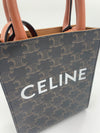 CELINE MINI VERTICAL CABAS TRIOMPHE CANVAS BROWN