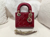 DIOR MINI LADY PATENT LEATHER RED
