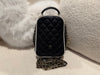 Chanel Mini backpack / crossbody bag Lambskin BLACK & WHITE (microchip)