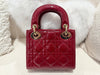 DIOR MINI LADY PATENT LEATHER RED