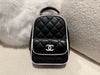 Chanel Mini backpack / crossbody bag Lambskin BLACK & WHITE (microchip)