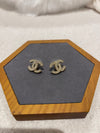 Chanel CC Logo Earrings Pearl Gold Tone