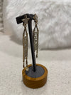 Chanel Sparkling "CHANEL & No.5 Perfume Bottle" Drop Earrings Crystal Light Gold Tone