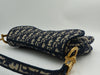 DIOR SADDLE BAG BLUE OBLIQUE EMBROIDER( WITH SHOULDER STRAP)