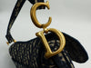 DIOR SADDLE BAG BLUE OBLIQUE EMBROIDER( WITH SHOULDER STRAP)