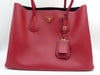 PRADA SAFFIANO DOUBLE BAG CALFSKIN RED GHW