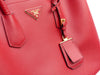 PRADA SAFFIANO DOUBLE BAG CALFSKIN RED GHW