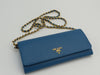 PRADA GIADA SAFFIANO LEATHER WALLET ON CHAIN