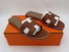 HERMES SIZE 37.5 ORAN SANDALS GOLD