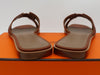 HERMES SIZE 37.5 ORAN SANDALS GOLD