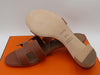 HERMES SIZE 37.5 OASIS SANDALS CALFSKIN GOLD