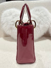DIOR MINI LADY DIOR PATENT LEATHER RED