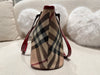 Burberry Red Patent Leather Supernova Check Coated Canvas Regent Tote Bag