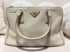 PRADA Large Saffiano Tote Bag Leather White