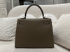 Hermes Kelly 25 Epsom Etoupe SHW Stamp D