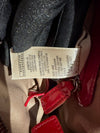 Burberry Red Patent Leather Supernova Check Coated Canvas Regent Tote Bag