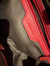 Aquascutum Red Leather & Check Coated Canvas Tote Bag