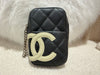 CHANEL Cambon Ligne Pouch Black/White Quilted Leather CC