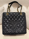 Chanel Cambon Shopping Tote Bag caviar Black