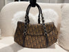 Dior Brown Diorissimo Coated Canvas and Leather Flap Romantique Satchel
