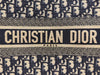 DIOR Medium Book Tote Blue Dior Oblique Embroidery
