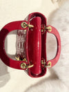 DIOR MINI LADY DIOR PATENT LEATHER RED