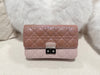 CHRISTIAN DIOR Pink Iridescent Leather/Patent Leather Cannage Quilted Miss Dior Promenade Clutch Bag