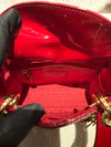 DIOR MINI LADY DIOR PATENT LEATHER RED