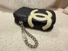 CHANEL Cambon Ligne Pouch Black/White Quilted Leather CC