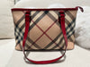 Burberry Red Patent Leather Supernova Check Coated Canvas Regent Tote Bag