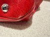 MIU MIU RED CALF GLAZED LEATHER TOP HANDLE TOTE BAG