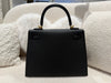 Hermes kelly 25 Sellier Epsom black SHW stamp K