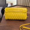 Miu Miu Yellow Leather Matelassé Flap Crossbody Shoulder Bag