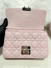 CHRISTIAN DIOR Pink Iridescent Leather/Patent Leather Cannage Quilted Miss Dior Promenade Clutch Bag