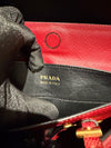 Prada double Saffiano Cuir bag Leather Red