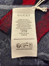 GUCCI Wool GG Logo Scarf Navy 37x190cm