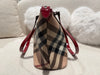 Burberry Red Patent Leather Supernova Check Coated Canvas Regent Tote Bag