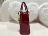 Dior Mini Lady Dior in red patent leather - detail view, preloved designer Australia