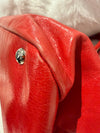 MIU MIU RED CALF GLAZED LEATHER TOP HANDLE TOTE BAG