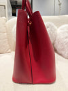 Prada double Saffiano Cuir bag Leather Red