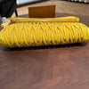 Miu Miu Yellow Leather Matelassé Flap Crossbody Shoulder Bag