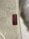 GUCCI Wool GG Logo Scarf Light Brown 37x190cm