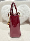 DIOR MINI LADY DIOR PATENT LEATHER RED