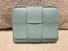 Bottega Veneta Intreccio Fold Zip Wallet Lambskin Light Blue
