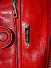 MIU MIU RED CALF GLAZED LEATHER TOP HANDLE TOTE BAG