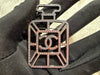 CHANEL Women's Pink CC logo perfume brooch