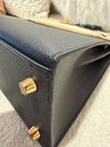 Hermes kelly 25 Sellier Epsom black SHW stamp K