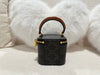 Celine top handle mini vanity case with strap triomphe canvas brown