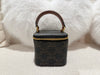 Celine top handle mini vanity case with strap triomphe canvas brown