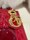 DIOR MINI LADY DIOR PATENT LEATHER RED